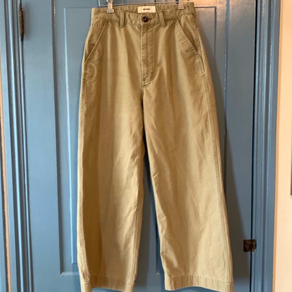Buck Mason High Desert Canvas Wide Leg Pants 27 Marsh Fern